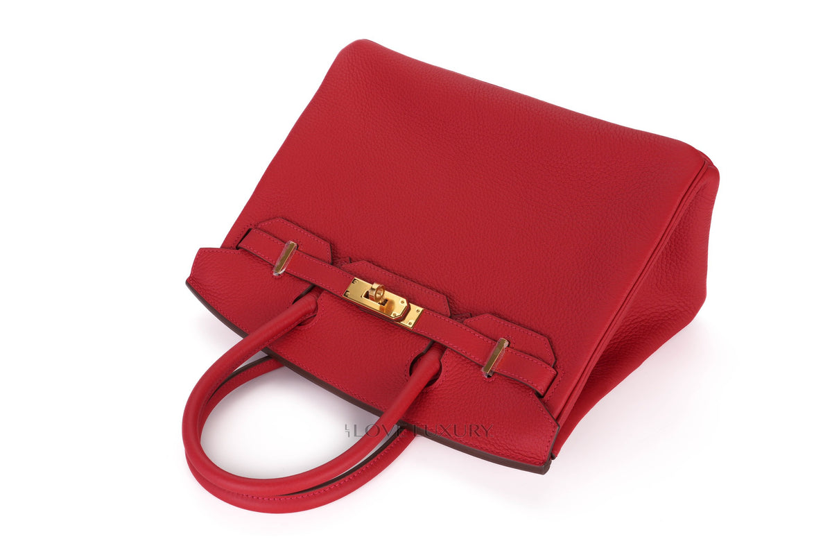 Hermès Birkin 30 Vermillion Clemence Gold Hardware - view 8