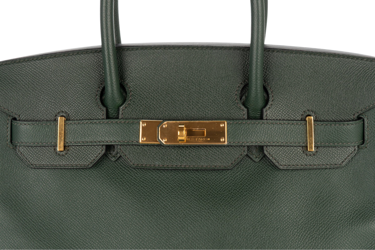 Hermès Birkin 30 Vert Fonce Epsom Retourne Gold Hardware - view 7