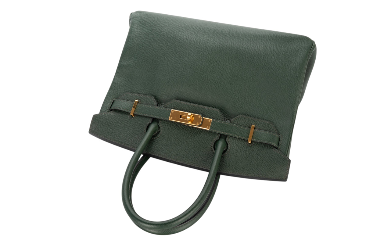 Hermès Birkin 30 Vert Fonce Epsom Retourne Gold Hardware - view 8