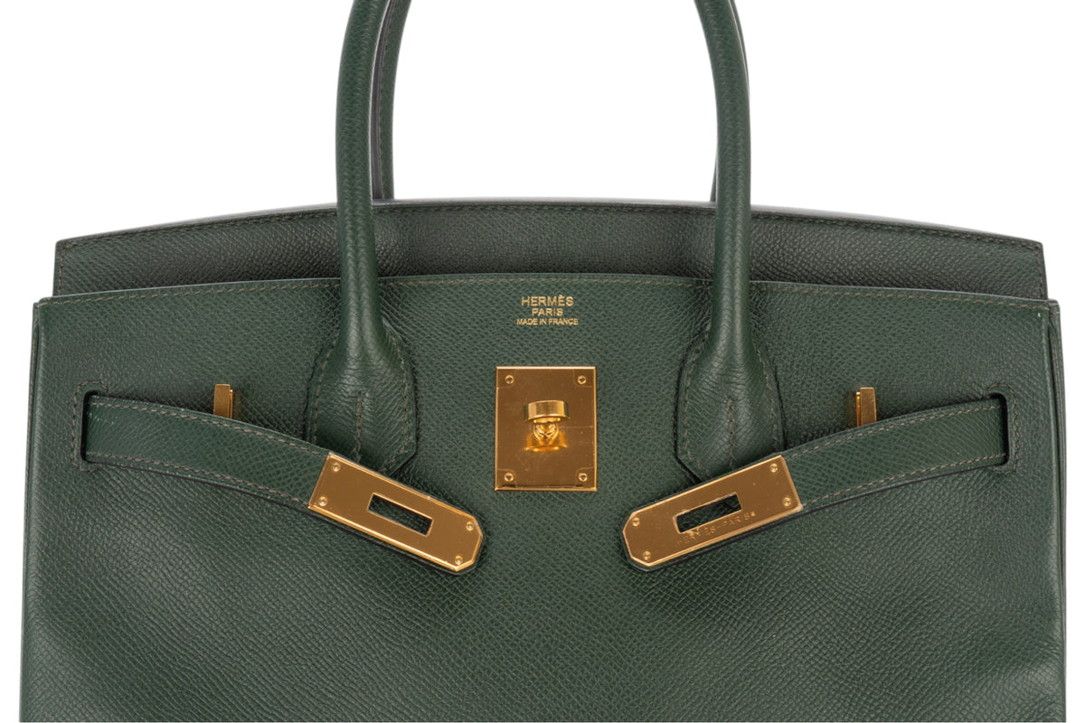 Hermès Birkin 30 Vert Fonce Epsom Retourne Gold Hardware - view 9