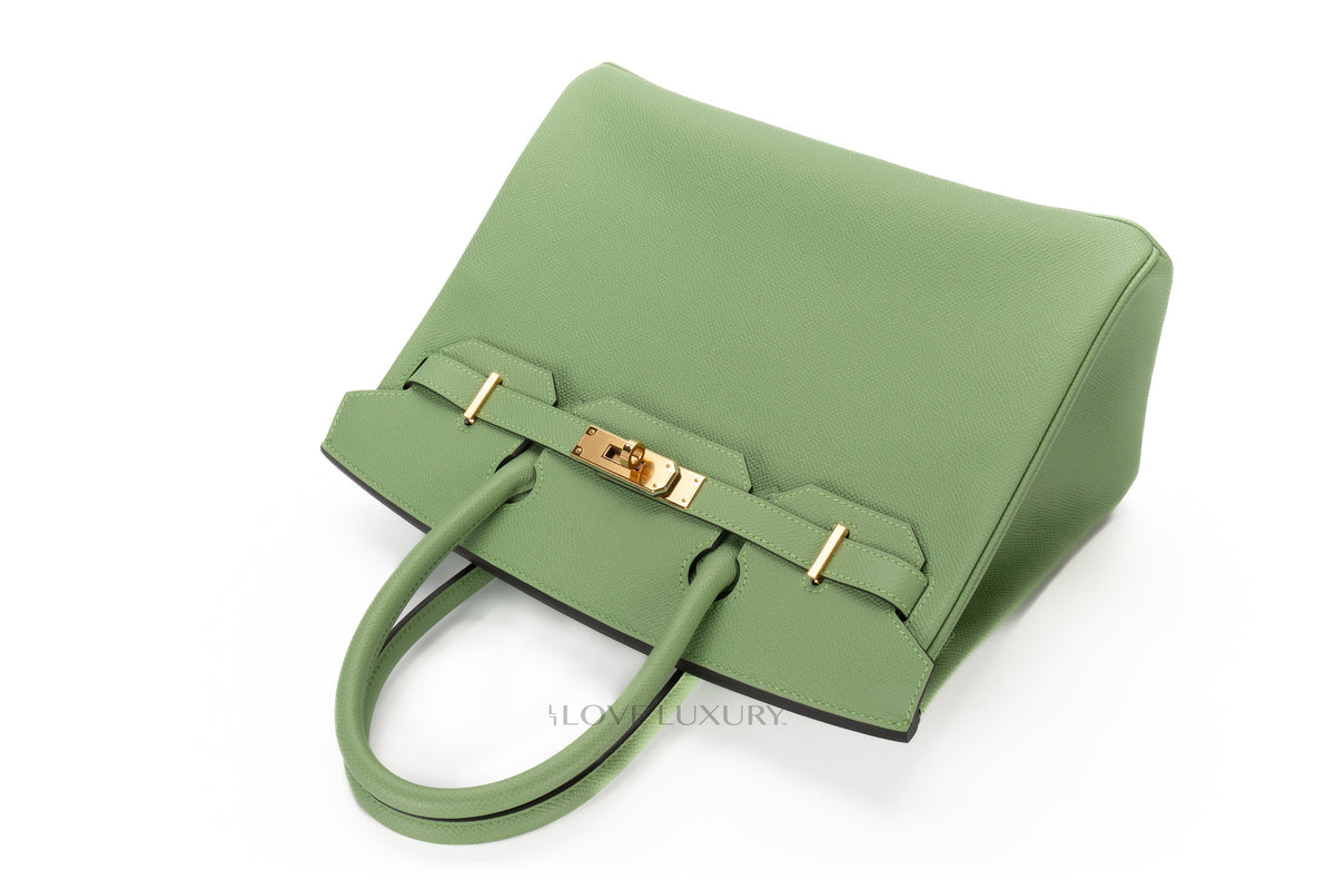 Hermès Birkin 30 Vert Criquet Epsom Gold Hardware - view 8