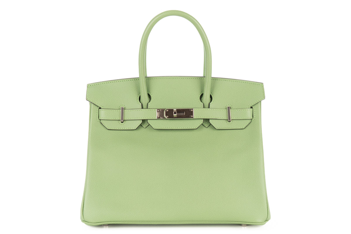 Hermès Birkin 30 Vert Criquet Epsom Retourne Palladium Hardware - view 1