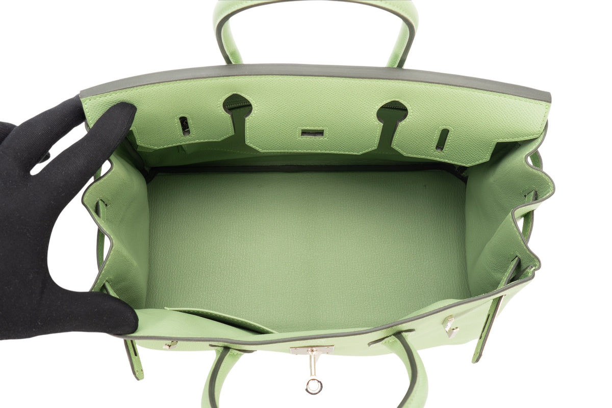 Hermès Birkin 30 Vert Criquet Epsom Retourne Palladium Hardware - view 10