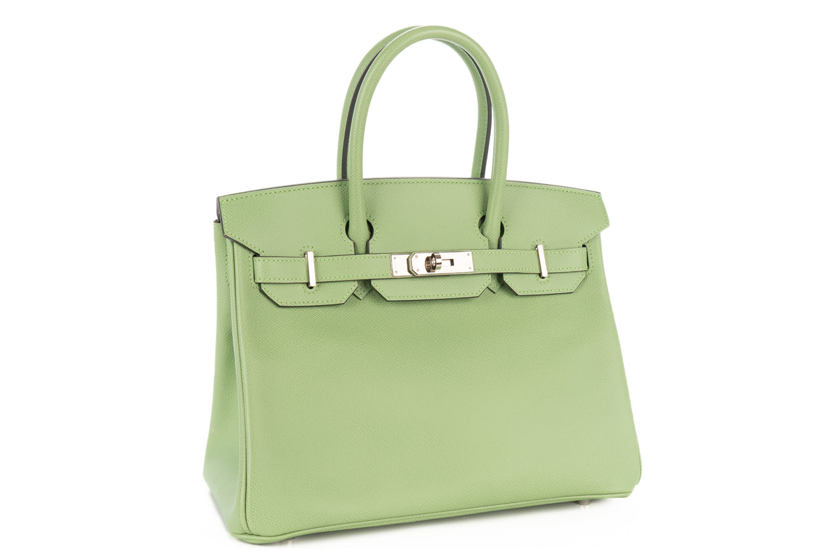 Hermès Birkin 30 Vert Criquet Epsom Retourne Palladium Hardware - view 2