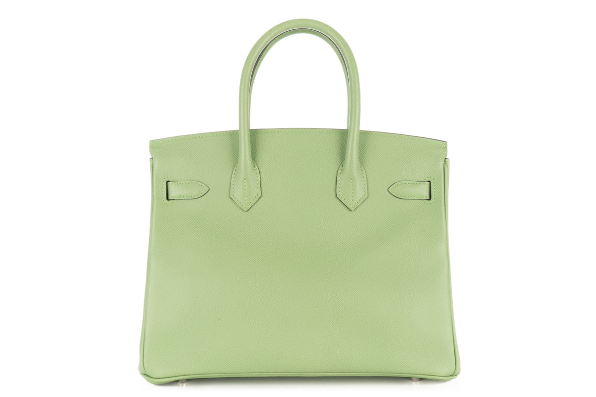 Hermès Birkin 30 Vert Criquet Epsom Retourne Palladium Hardware - view 3