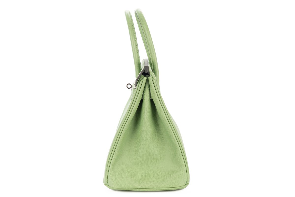 Hermès Birkin 30 Vert Criquet Epsom Retourne Palladium Hardware - view 4