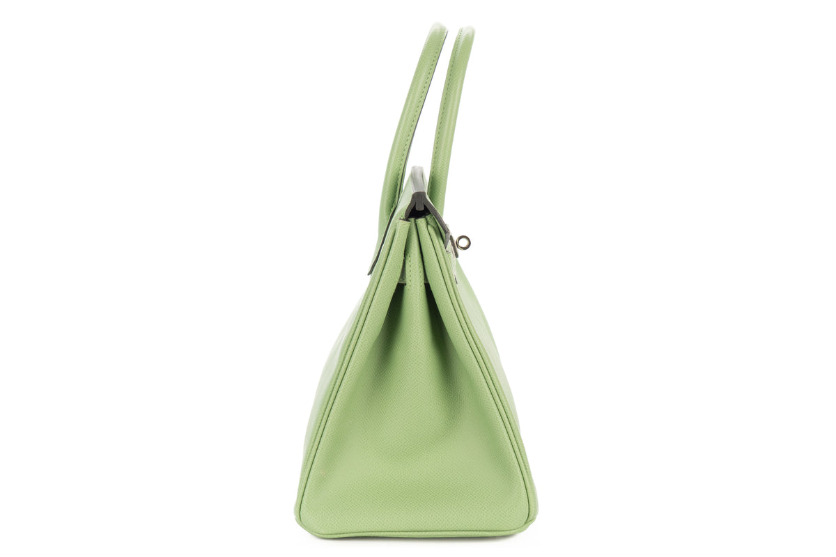 Hermès Birkin 30 Vert Criquet Epsom Retourne Palladium Hardware - view 5