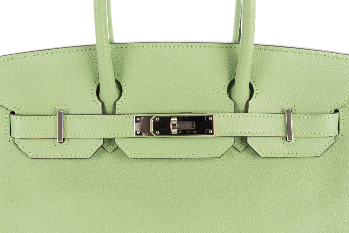 Hermès Birkin 30 Vert Criquet Epsom Retourne Palladium Hardware - view 7