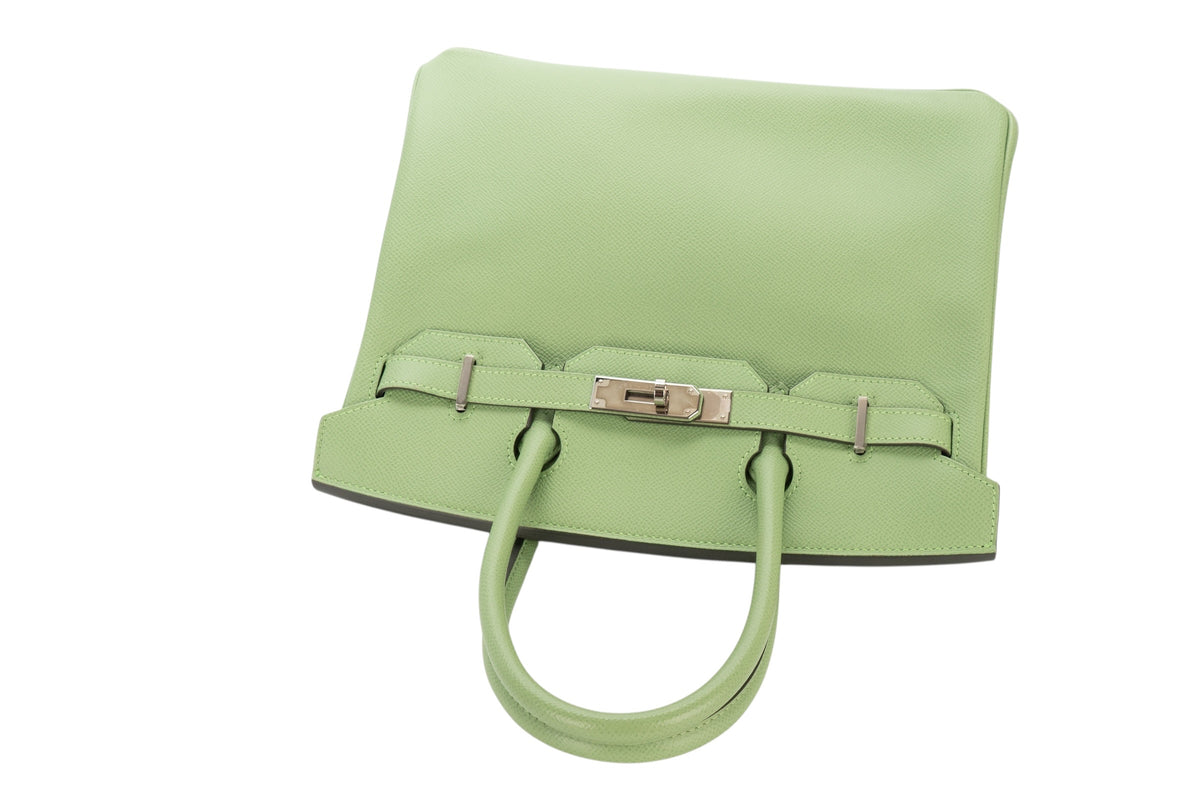 Hermès Birkin 30 Vert Criquet Epsom Retourne Palladium Hardware - view 8