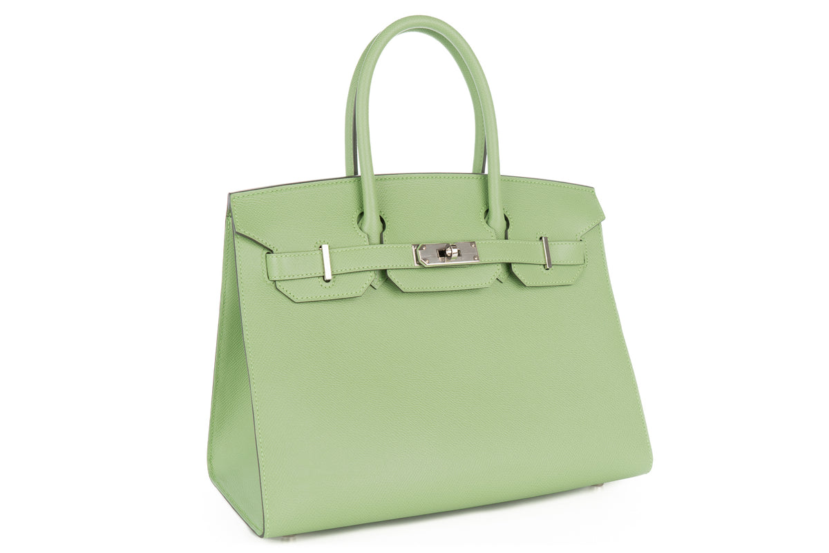 Hermès Birkin 30 Vert Criquet Epsom Sellier Palladium Hardware - view 2