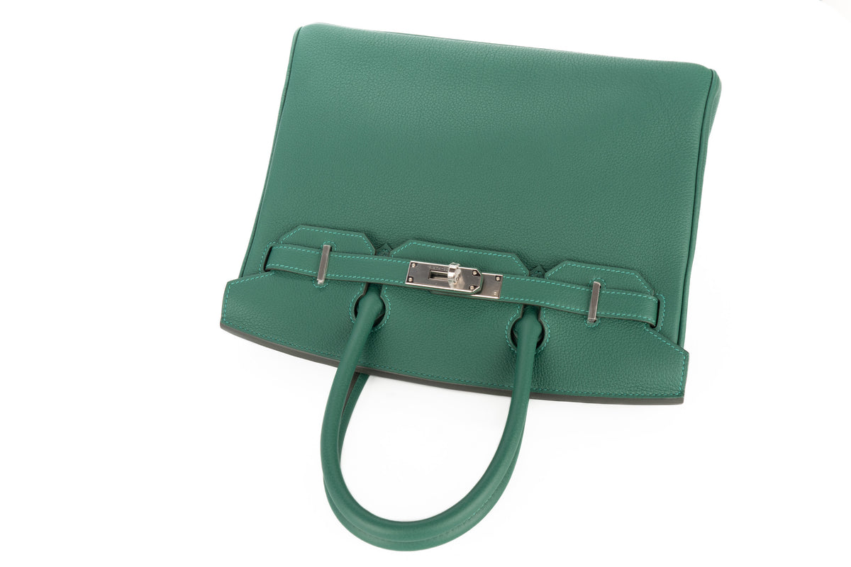 Hermès Birkin 30 Vert Moyen Togo Palladium Hardware - view 8