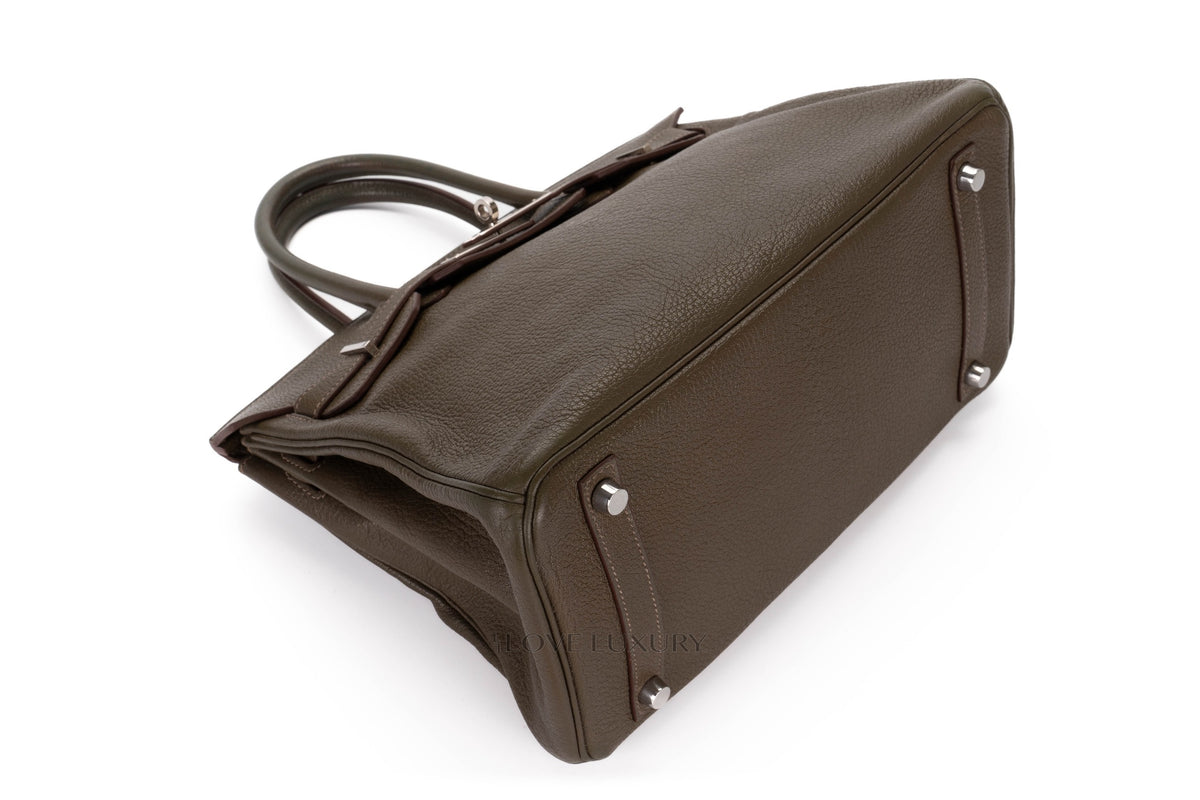 Hermès Birkin 30 Vert Olive Chevre Palladium Hardware - view 9