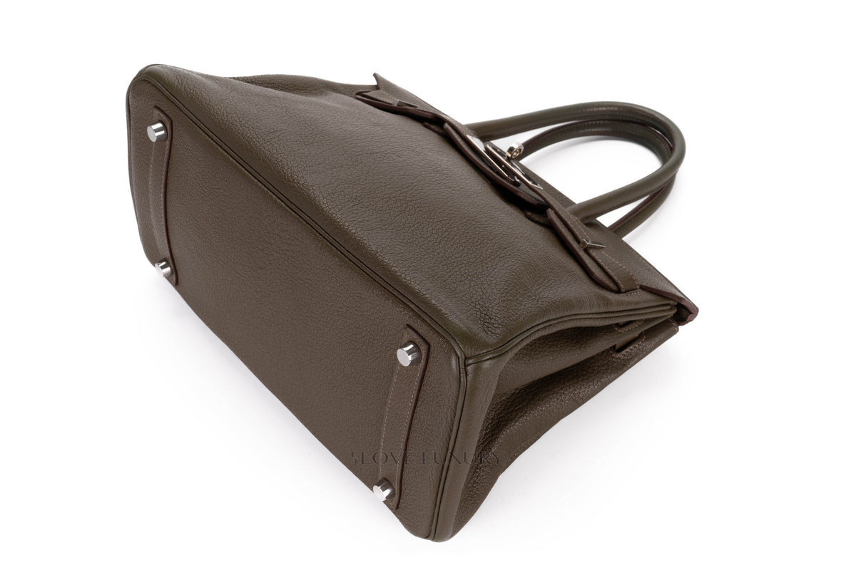 Hermès Birkin 30 Vert Olive Chevre Palladium Hardware - view 10