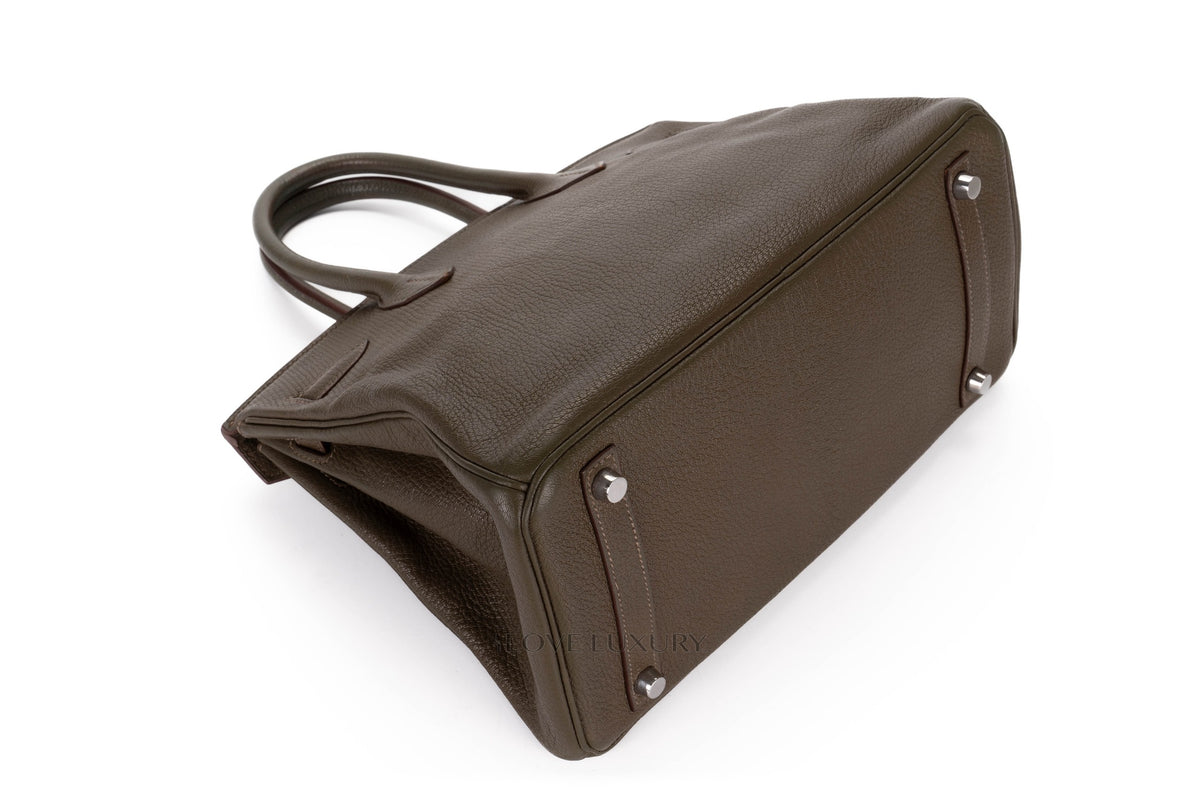 Hermès Birkin 30 Vert Olive Chevre Palladium Hardware - view 11