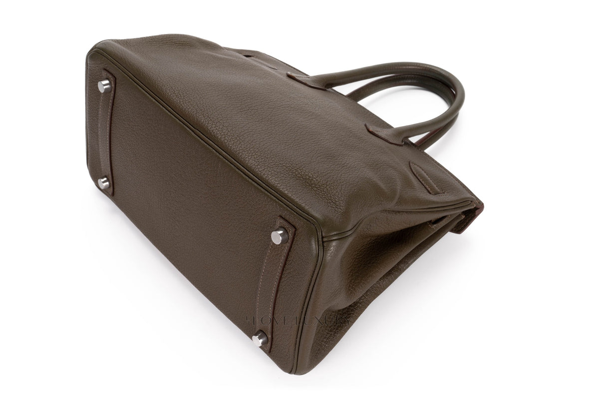 Hermès Birkin 30 Vert Olive Chevre Palladium Hardware - view 12