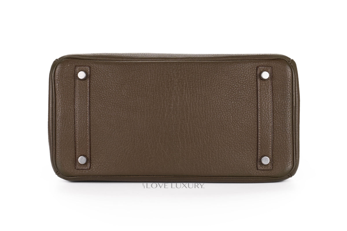 Hermès Birkin 30 Vert Olive Chevre Palladium Hardware - view 6