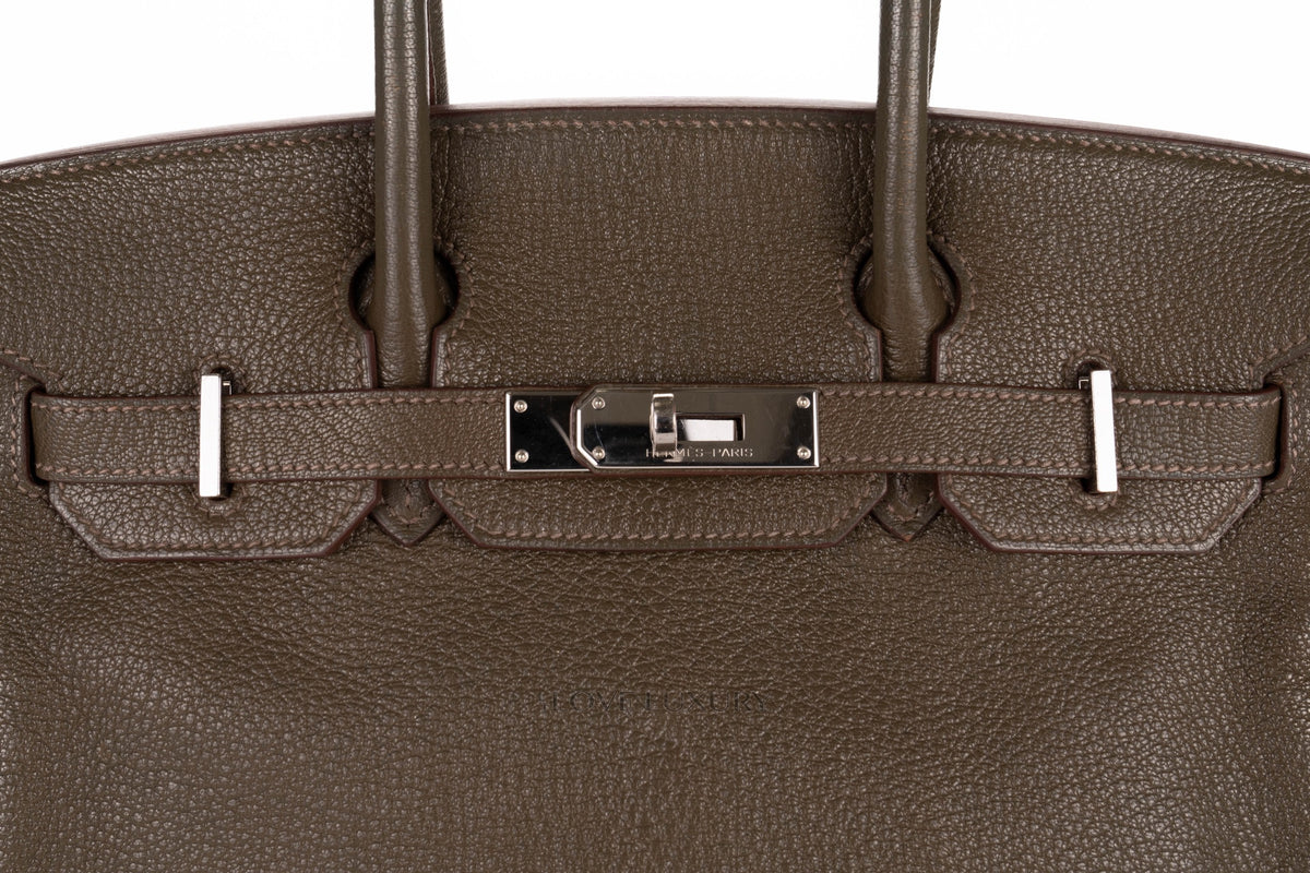 Hermès Birkin 30 Vert Olive Chevre Palladium Hardware - view 7