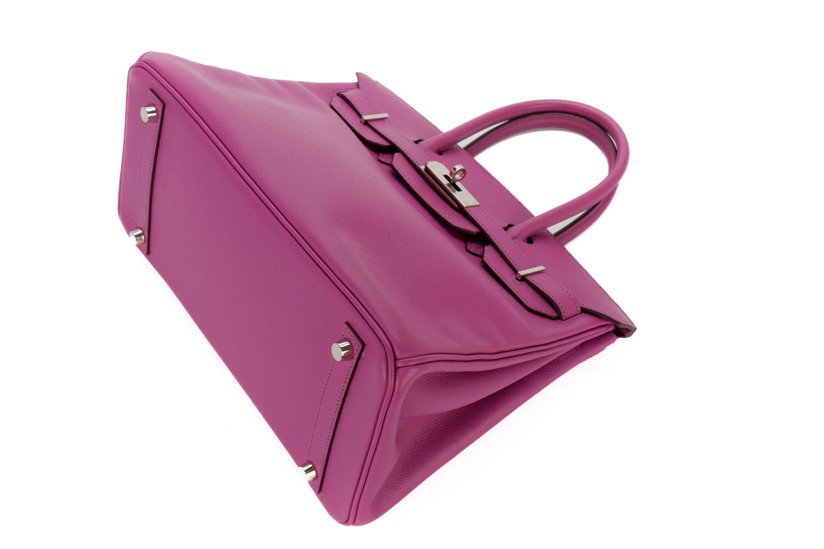 Hermès Birkin 30 Violet Courchevel Palladium Hardware - view 12