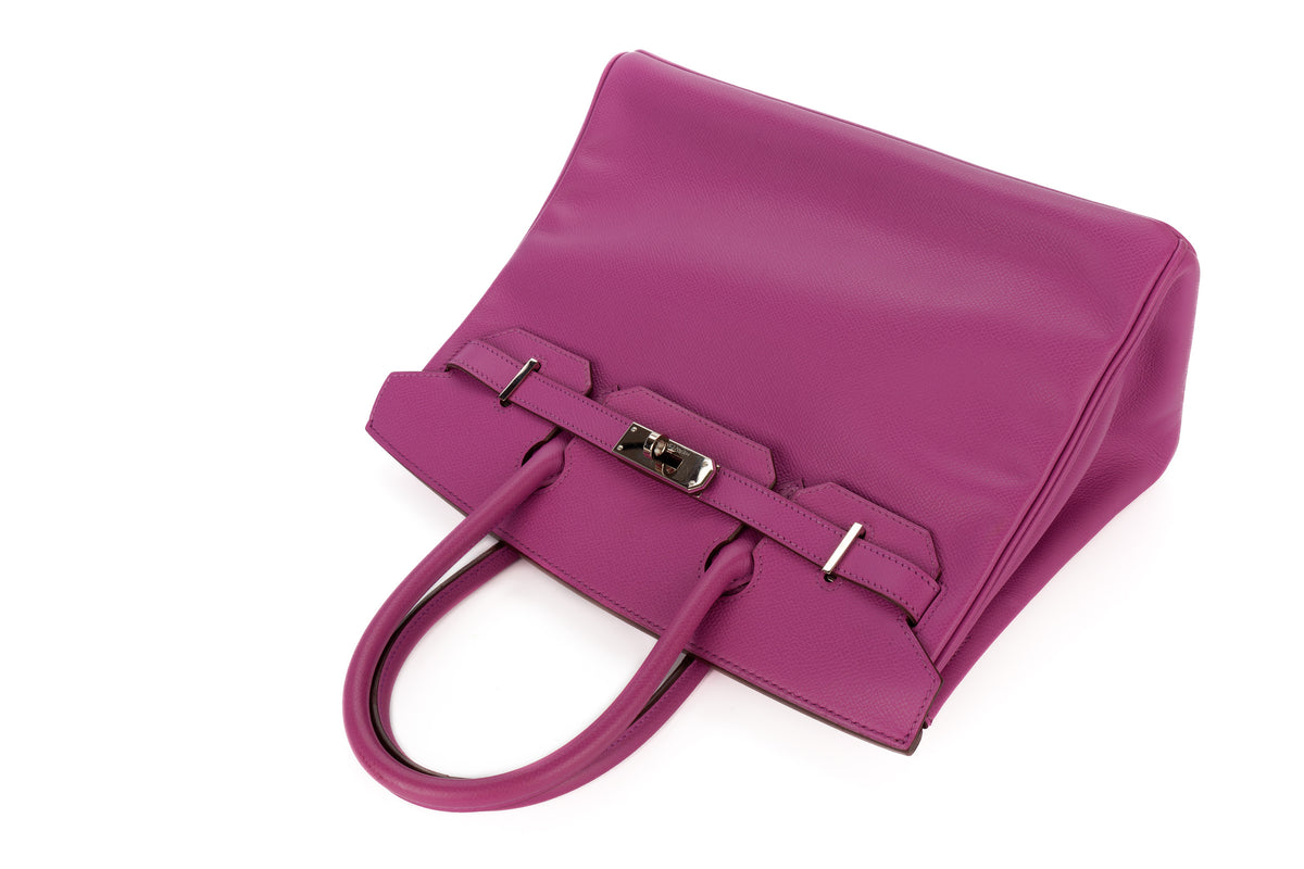 Hermès Birkin 30 Violet Courchevel Palladium Hardware - view 8