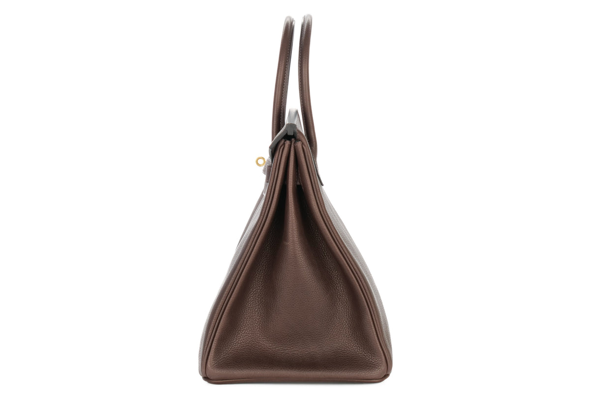 Hermès Birkin 35 Ebene Barenia Faubourg Gold Hardware - view 4