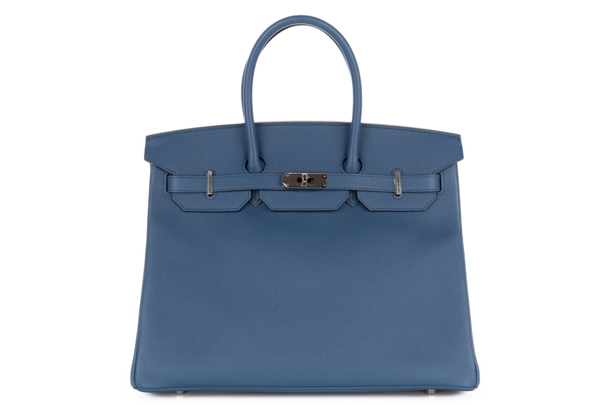 Hermès Birkin 35 Bleu Azur Epsom Retourne Palladium Hardware - view 1