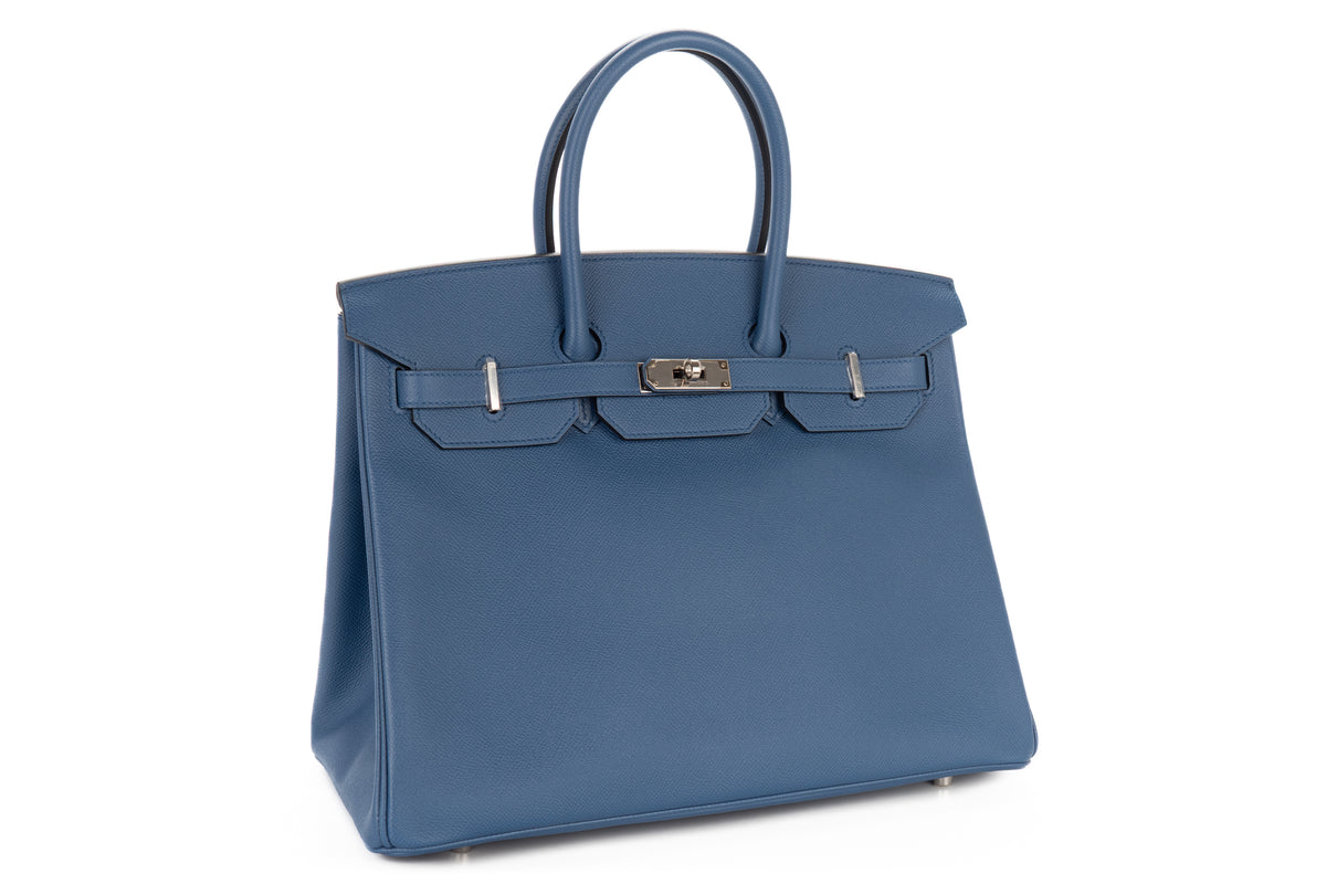 Hermès Birkin 35 Bleu Azur Epsom Retourne Palladium Hardware - view 2