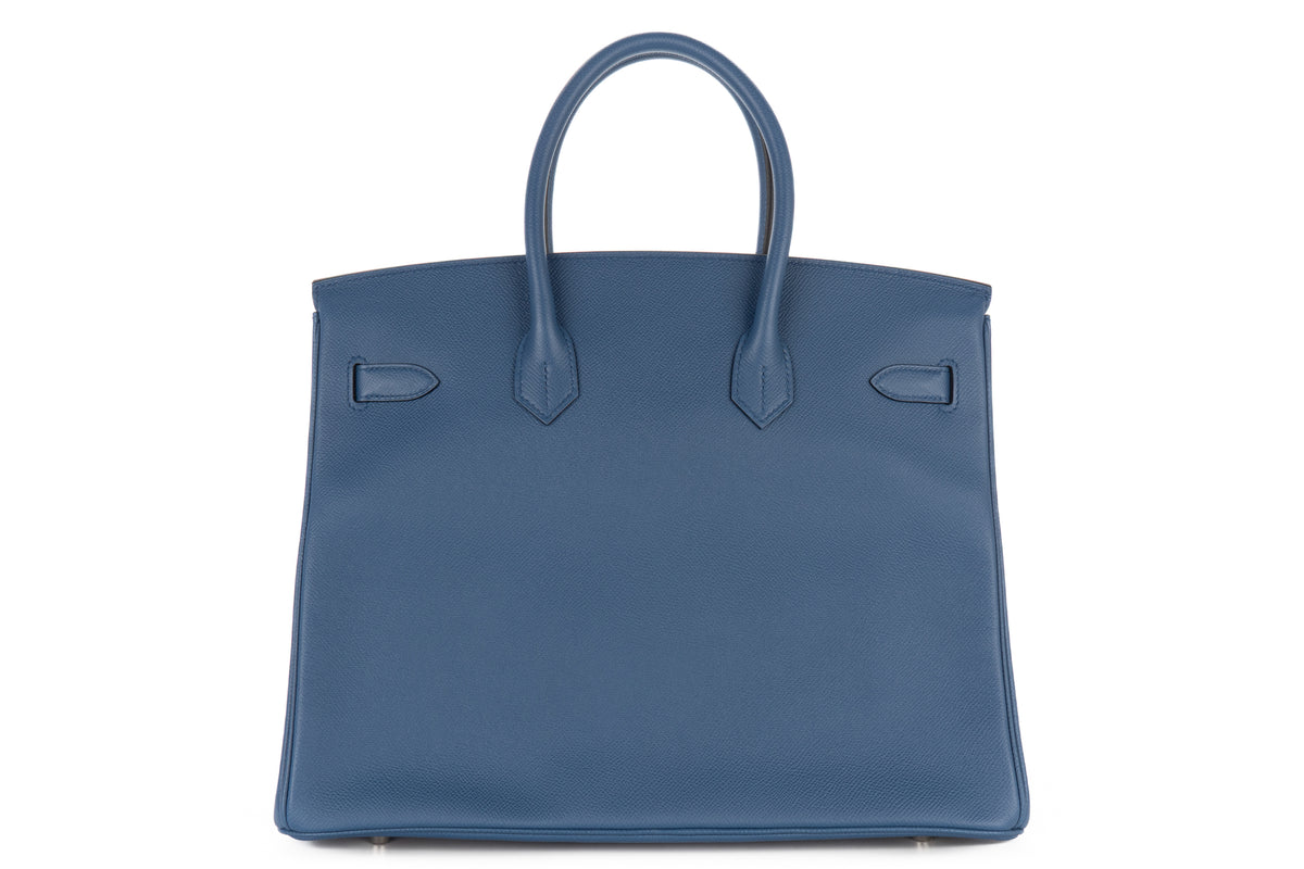 Hermès Birkin 35 Bleu Azur Epsom Retourne Palladium Hardware - view 3
