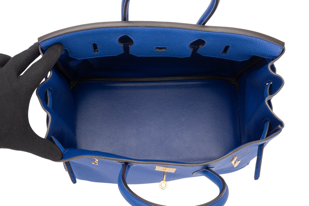 Hermès Birkin 35 Bleu Electric Togo Gold Hardware - view 10