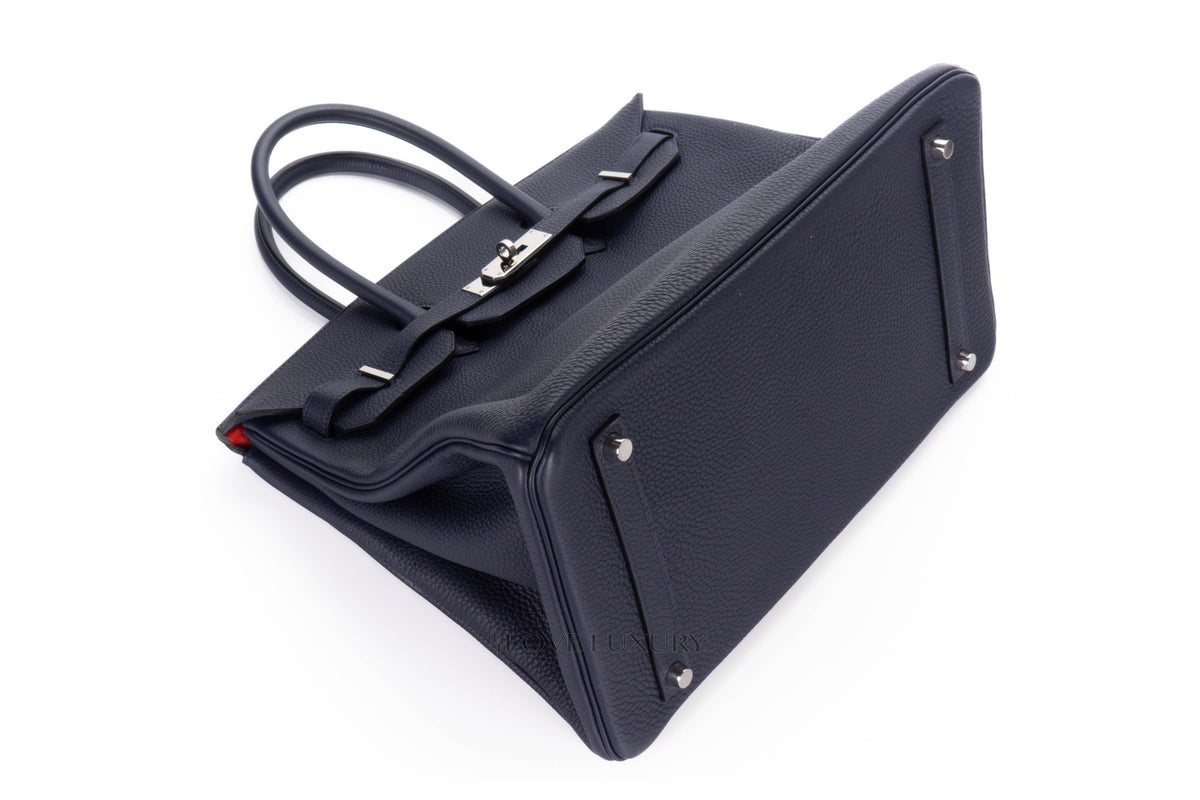 Hermès Birkin 35 Bleu Indigo Togo Palladium Hardware - view 12