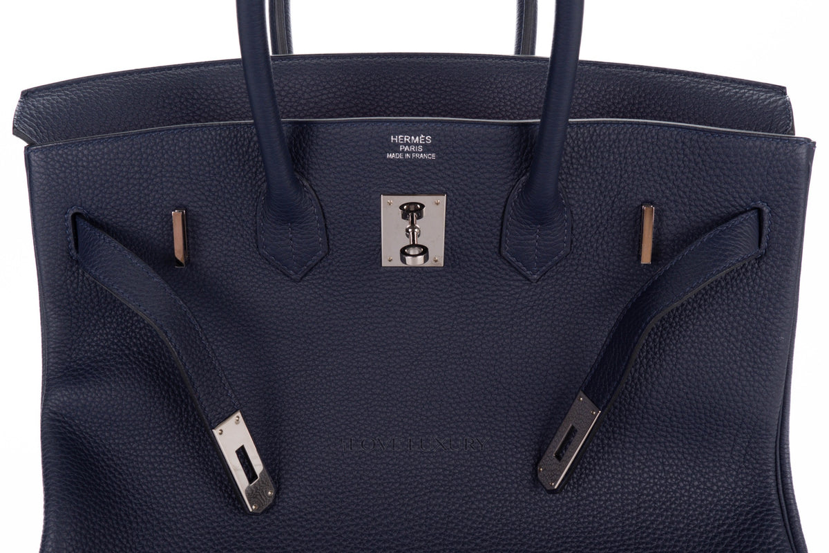 Hermès Birkin 35 Bleu Indigo Togo Palladium Hardware - view 9