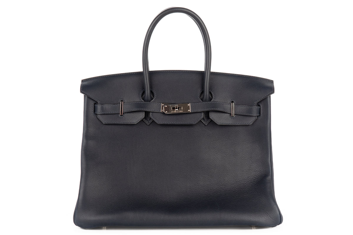 Hermès Birkin 35 Bleu Nuit Evercolor Palladium Hardware - view 1