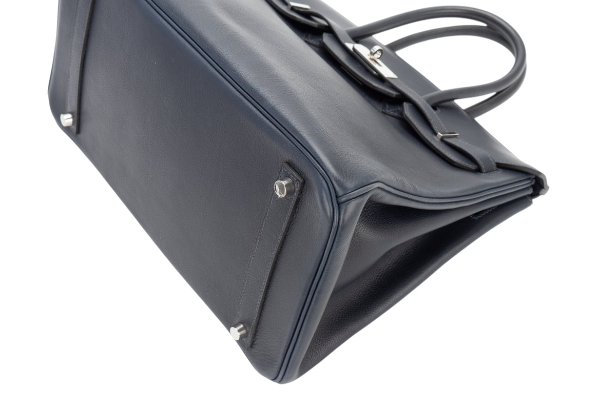 Hermès Birkin 35 Bleu Nuit Evercolor Palladium Hardware - view 11