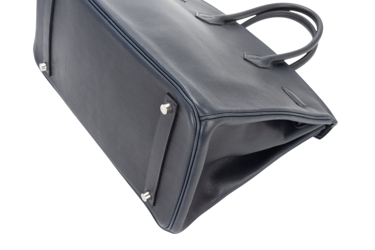 Hermès Birkin 35 Bleu Nuit Evercolor Palladium Hardware - view 13