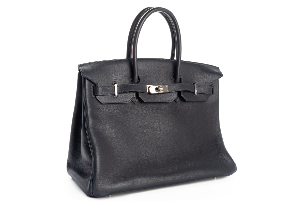 Hermès Birkin 35 Bleu Nuit Evercolor Palladium Hardware - view 2