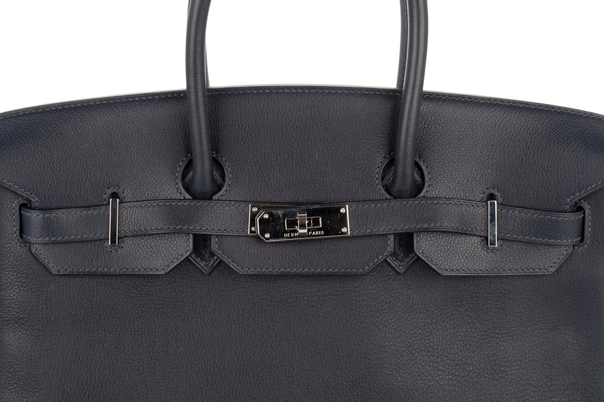 Hermès Birkin 35 Bleu Nuit Evercolor Palladium Hardware - view 7