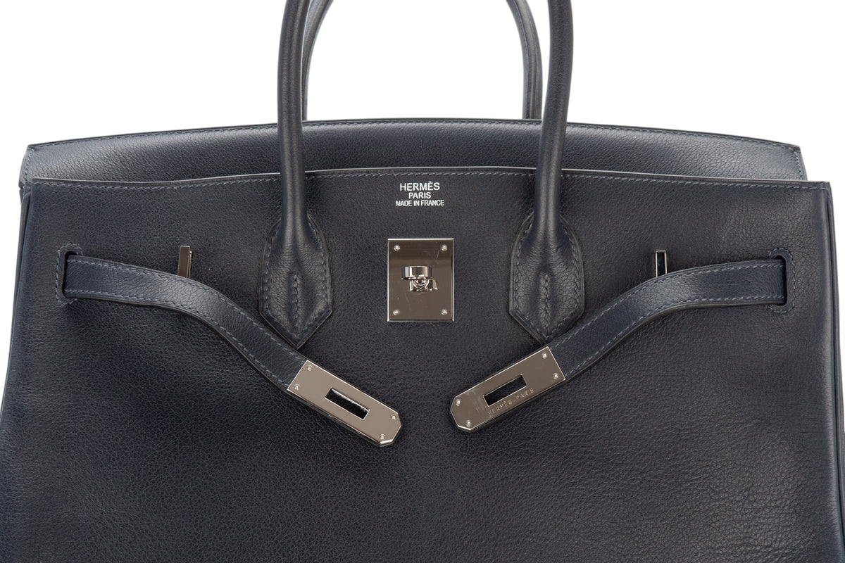 Hermès Birkin 35 Bleu Nuit Evercolor Palladium Hardware - view 8