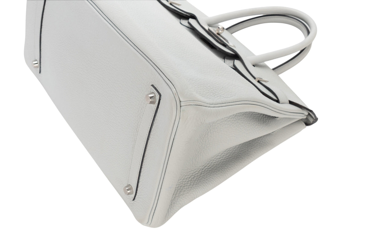 Hermès Birkin 35 Bleu Pale Clemence Palladium Hardware - view 12
