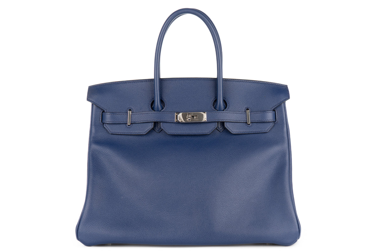 Hermès Birkin 35 Bleu Saphir Novillo Palladium Hardware - view 1