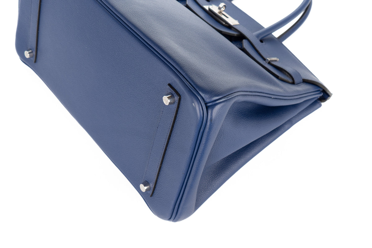 Hermès Birkin 35 Bleu Saphir Novillo Palladium Hardware - view 10