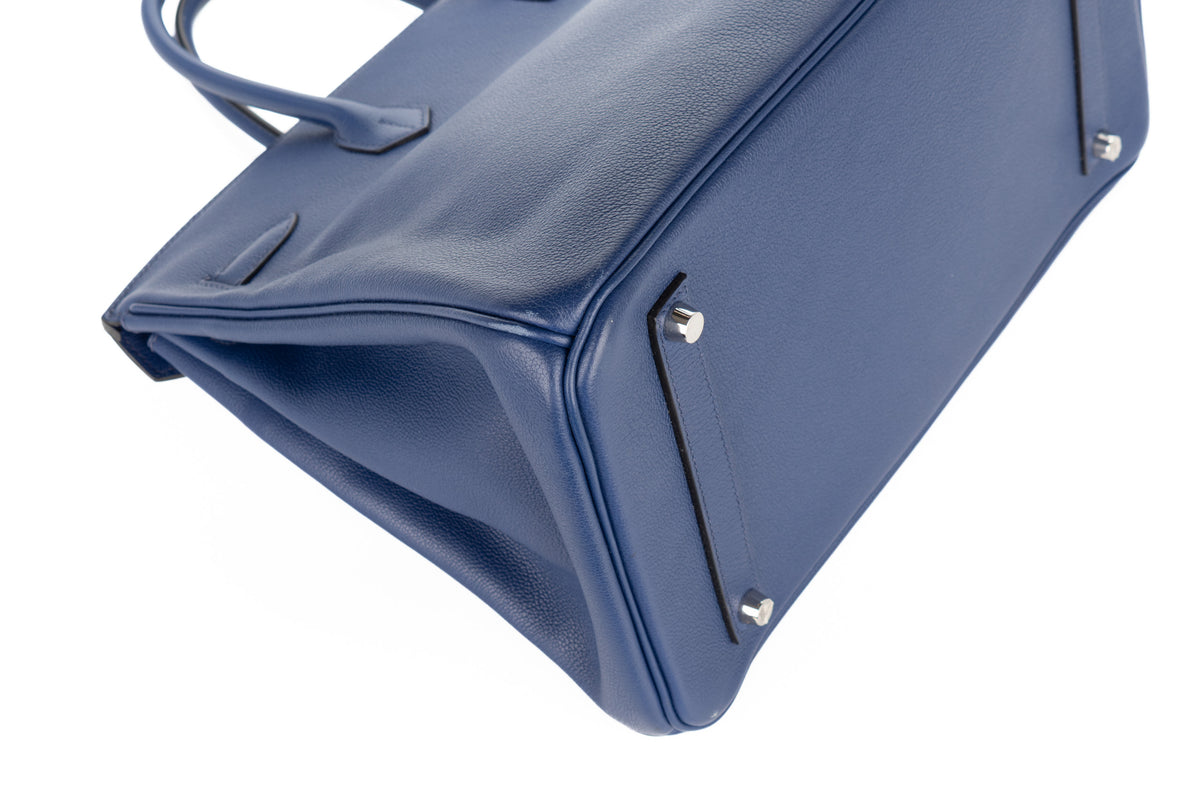 Hermès Birkin 35 Bleu Saphir Novillo Palladium Hardware - view 11