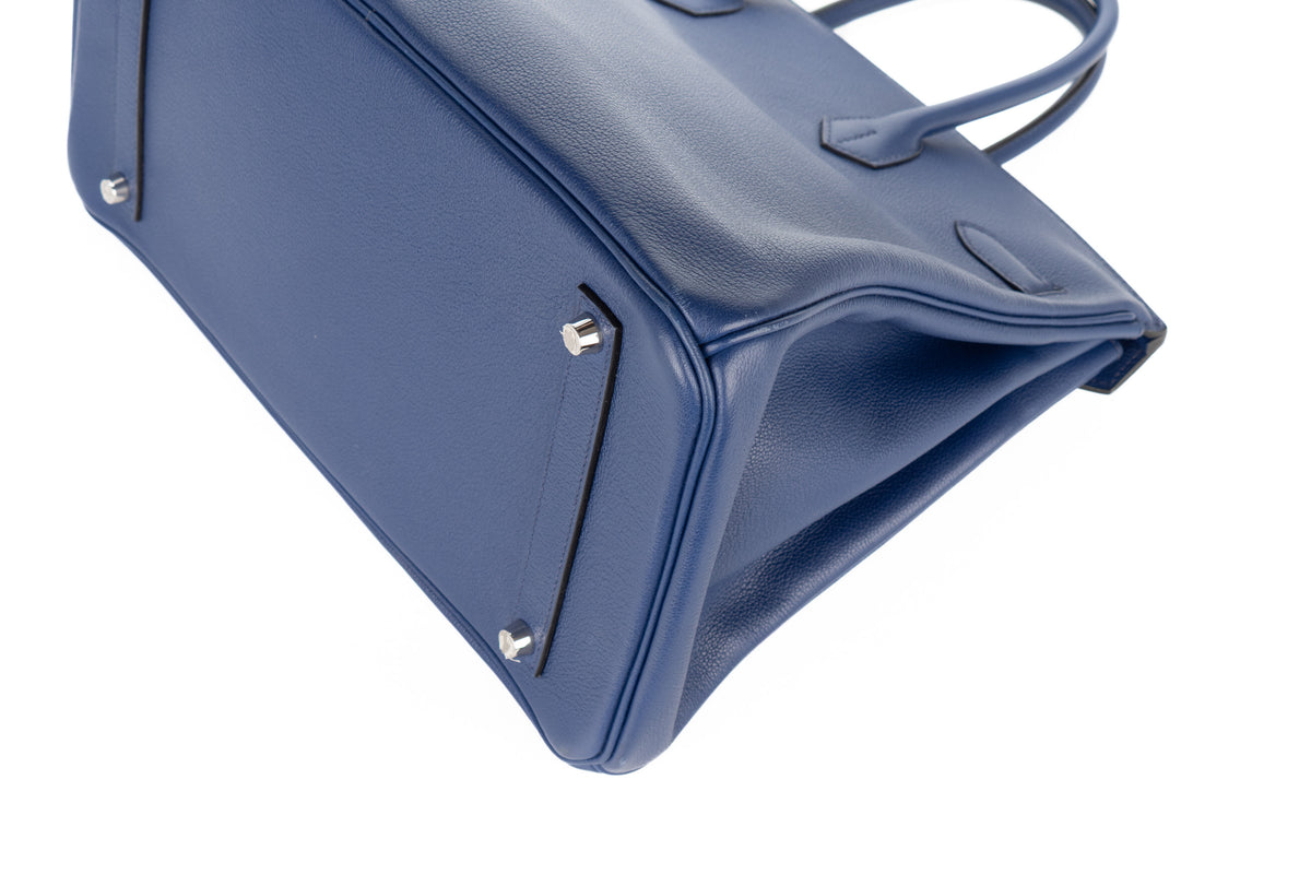 Hermès Birkin 35 Bleu Saphir Novillo Palladium Hardware - view 12