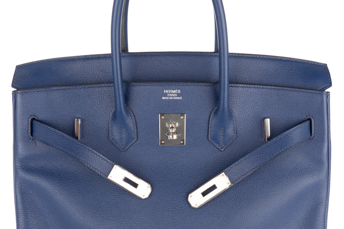 Hermès Birkin 35 Bleu Saphir Novillo Palladium Hardware - view 13