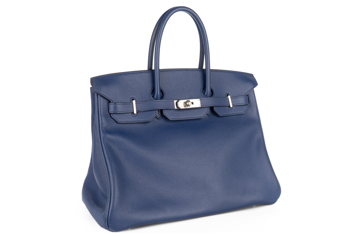 Hermès Birkin 35 Bleu Saphir Novillo Palladium Hardware - view 2