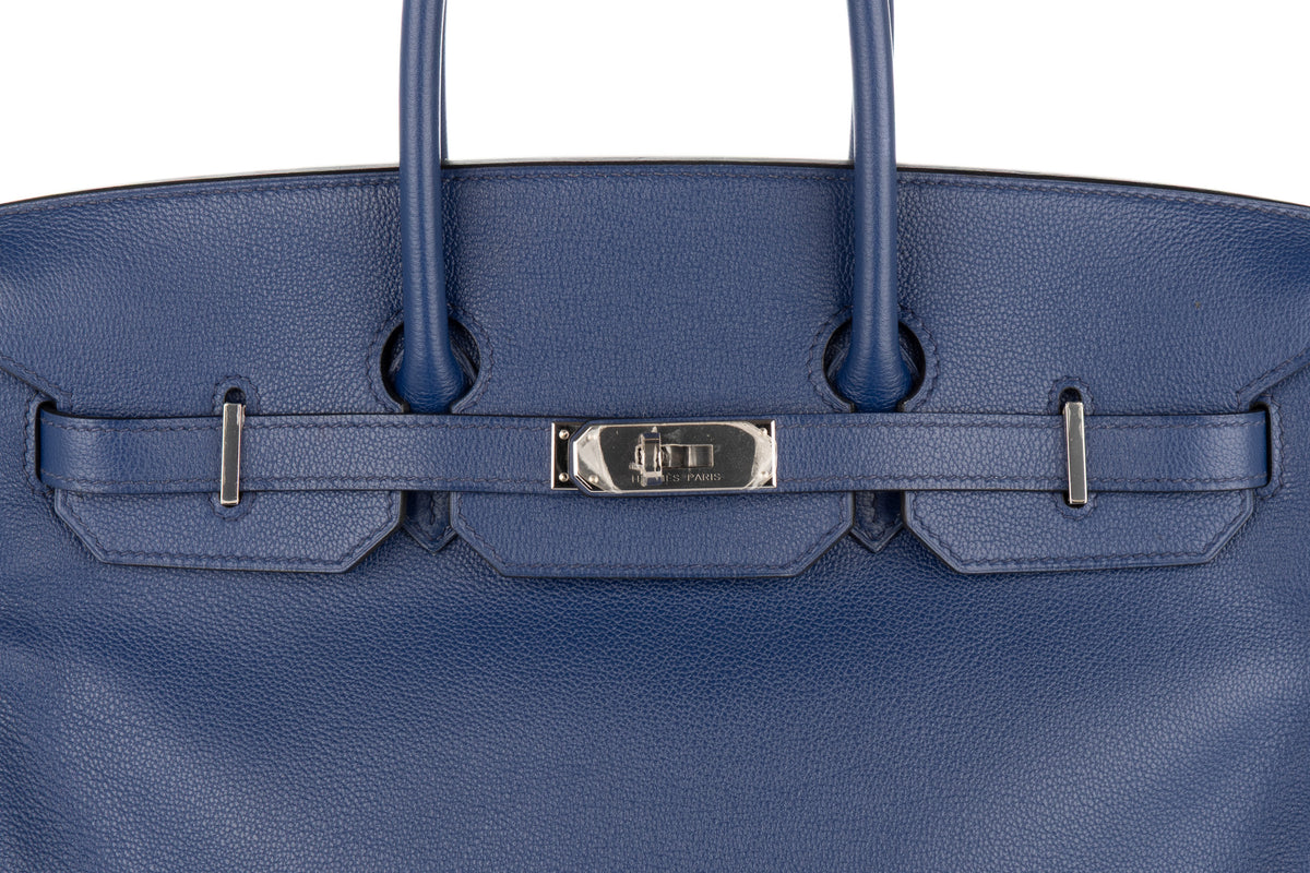 Hermès Birkin 35 Bleu Saphir Novillo Palladium Hardware - view 7