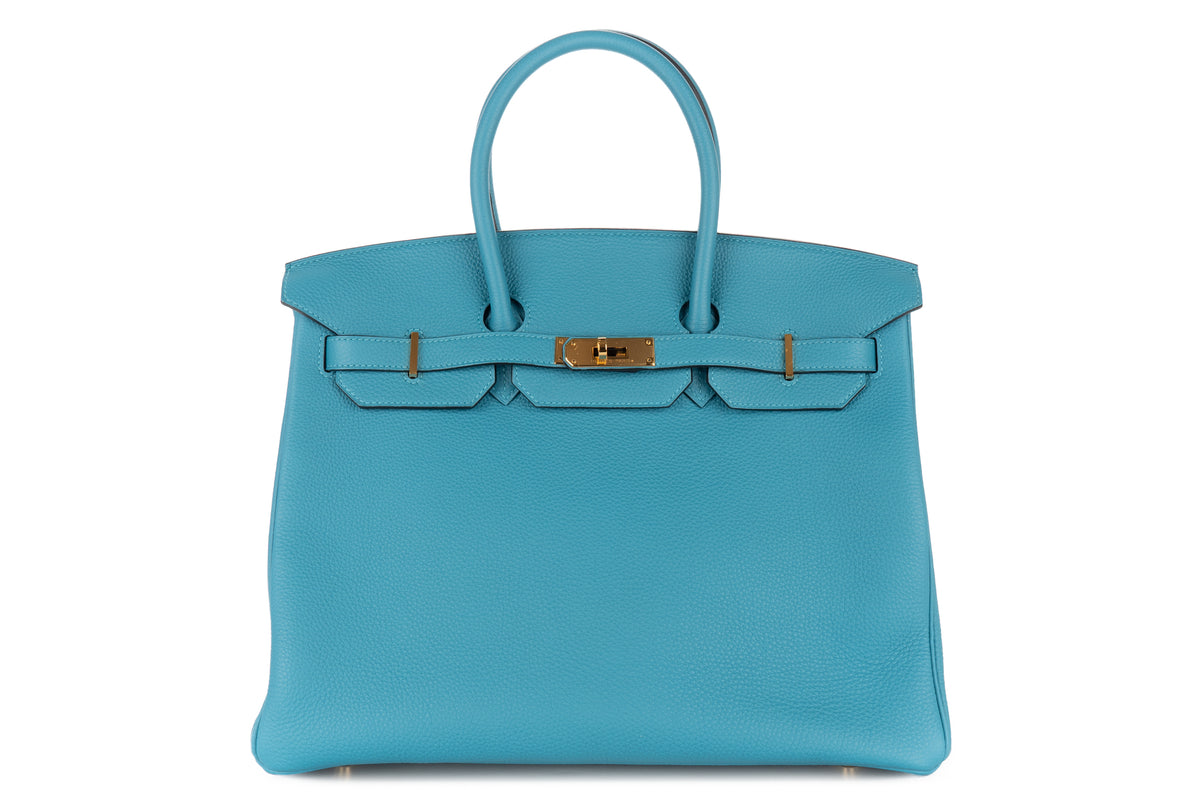 Hermès Birkin 35 Bleu Turquoise Togo Gold Hardware - view 1