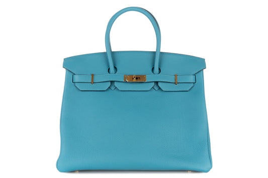 Hermès Birkin 35 Bleu Turquoise Togo Gold Hardware - view 1