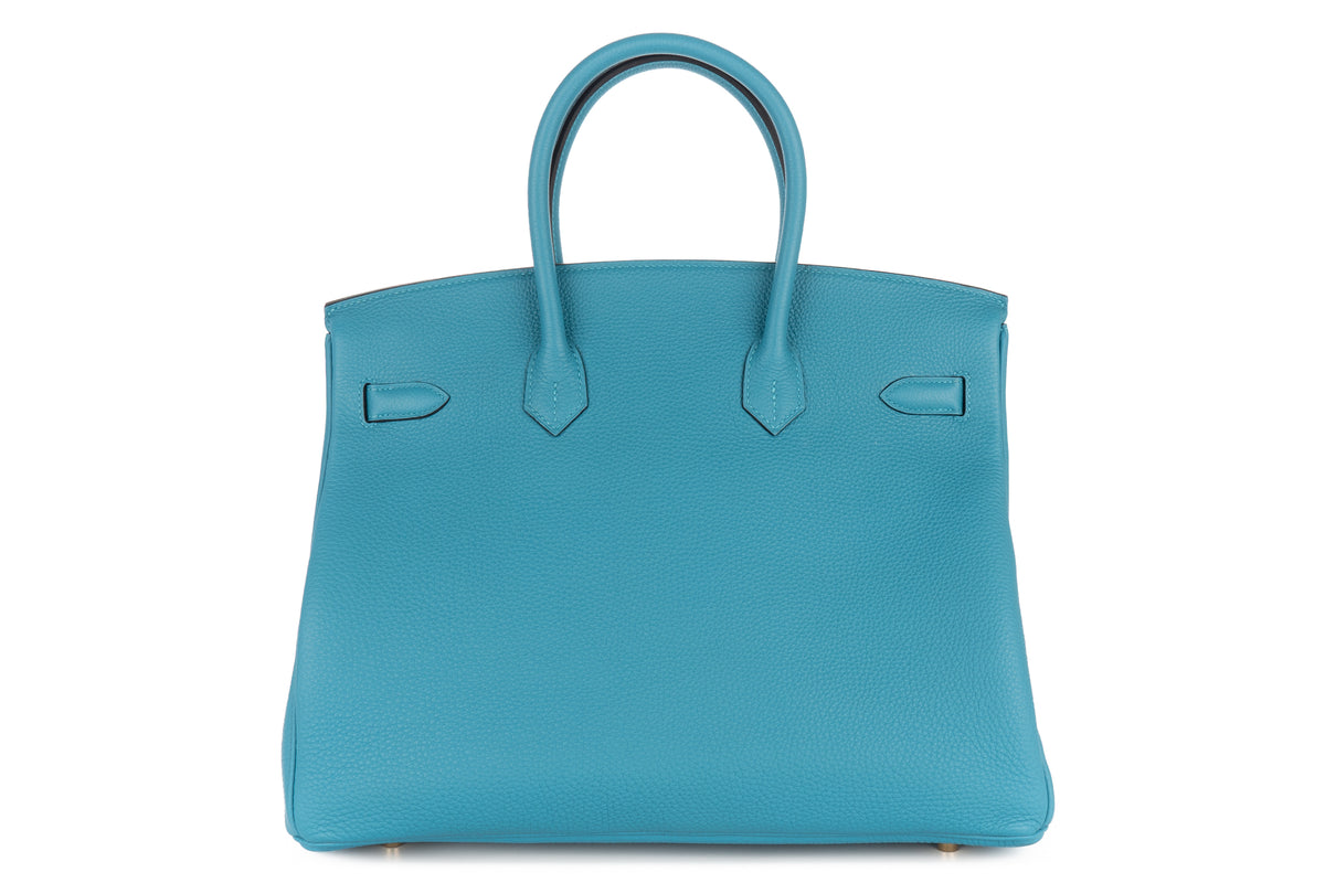 Hermès Birkin 35 Bleu Turquoise Togo Gold Hardware - view 3