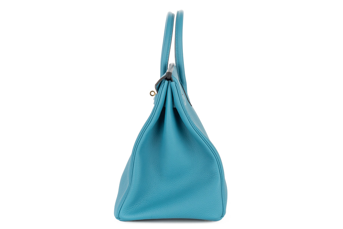 Hermès Birkin 35 Bleu Turquoise Togo Gold Hardware - view 4
