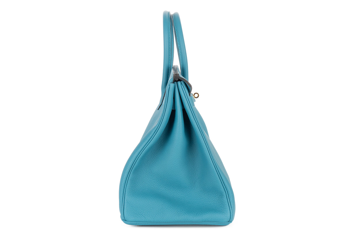 Hermès Birkin 35 Bleu Turquoise Togo Gold Hardware - view 5