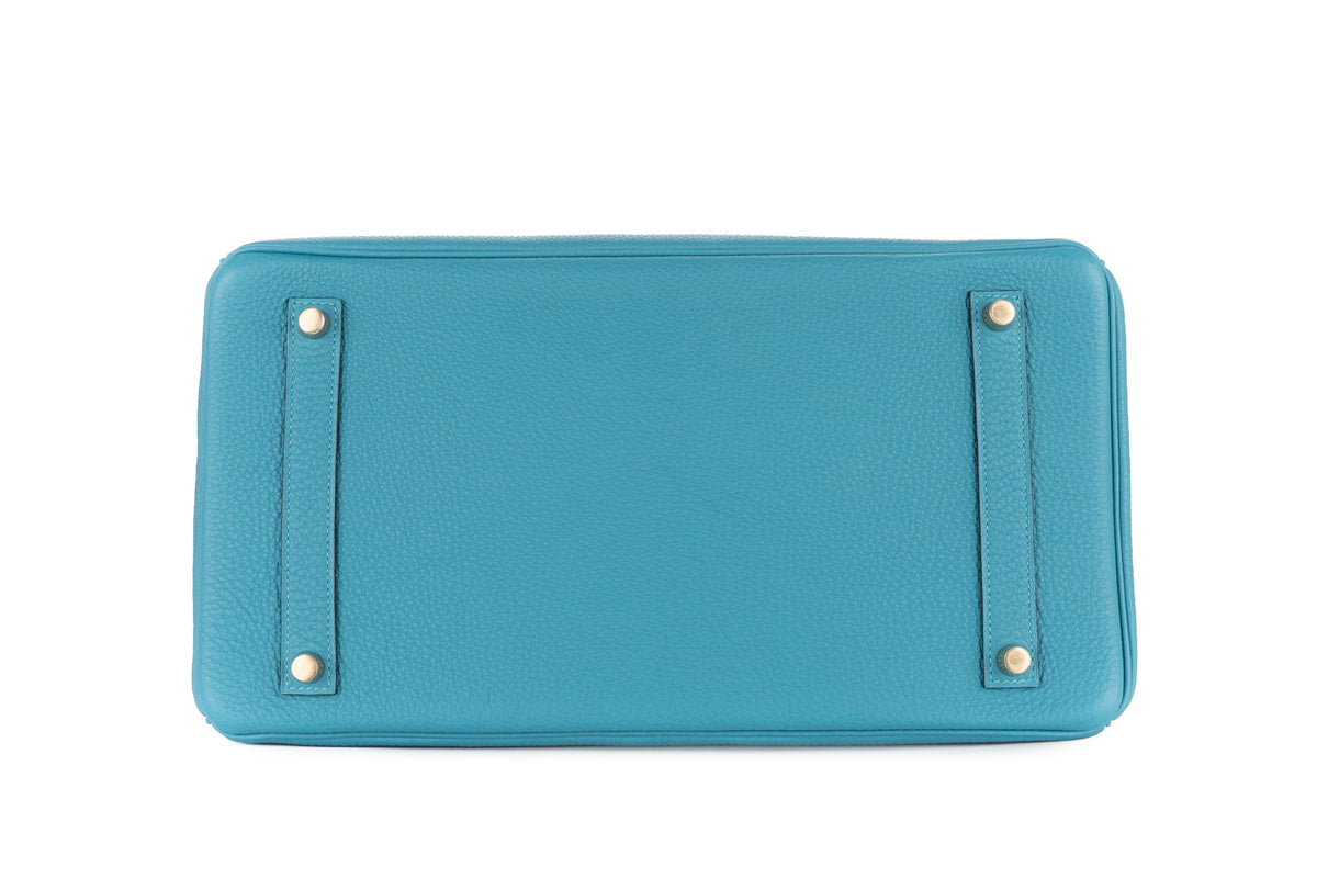 Hermès Birkin 35 Bleu Turquoise Togo Gold Hardware - view 6